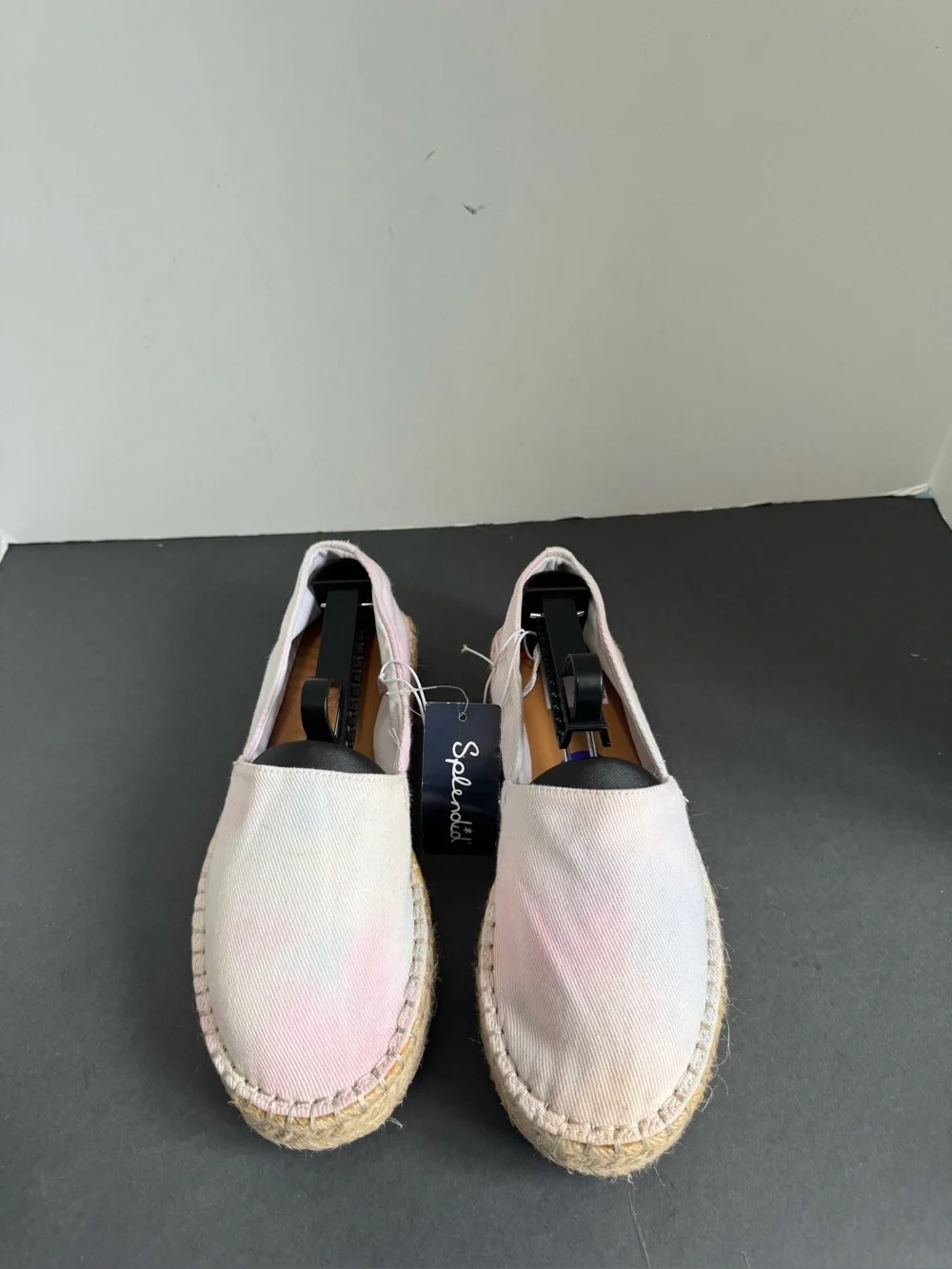 New Splendid Laney pastel tie-dye espadrilles featuring a woven jute sole